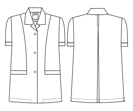 ナガイレーベン 女子食品衣半袖 S NP432 1枚（ご注文単位1枚）【直送品】