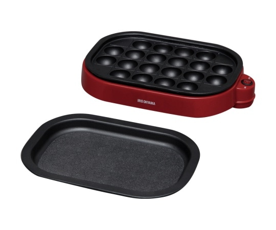 アイリスオーヤマ たこ焼き2WAYプレート レッド 345×230×75mm ITY-20WA-R 1個（ご注文単位1個）【直送品】