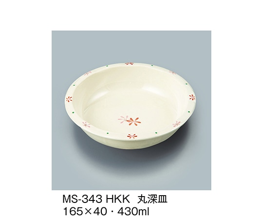 三信化工 丸深皿 花こころ MS-343_HKK 1個（ご注文単位1個）【直送品】