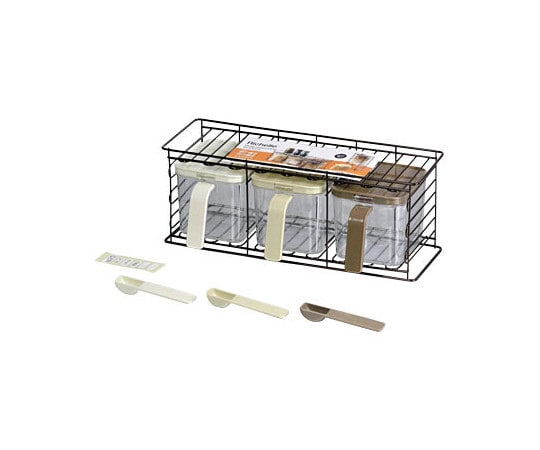 パール金属 レストⅡ 調味料ストッカー3個セット(縦・横兼用ラック付) HB-1855 1箱（ご注文単位1箱）【直送品】