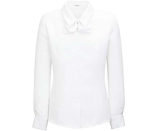 ボンマックス フルダルピケ 長袖ブラウス ホワイト 7号 HW4138A-15-7 1枚（ご注文単位1枚）【直送品】