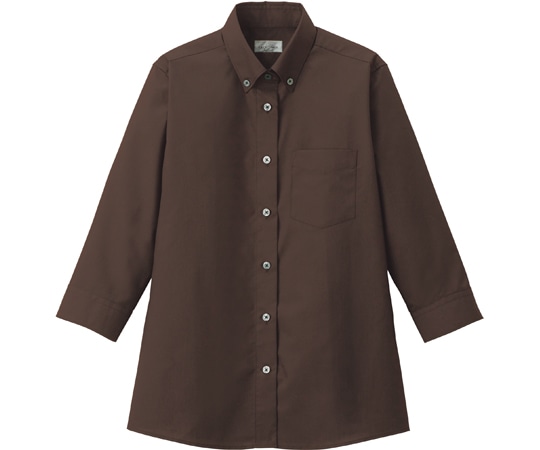 ボンマックス レディスボタンダウン七分袖ブラウス ブラウン 5G FB4045L-5 5G 1枚(ご注文単位1枚)【直送品】