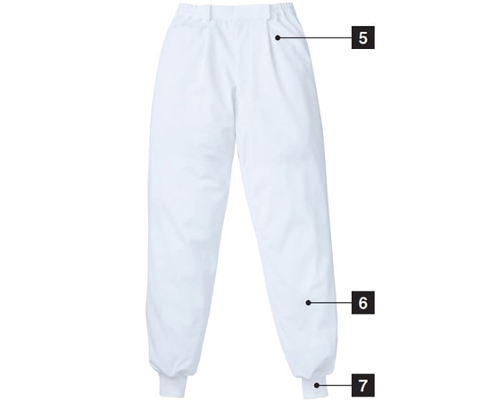 KAZEN メンズスラックス 白 4L 437-60 4L 1枚(ご注文単位1枚)【直送品】