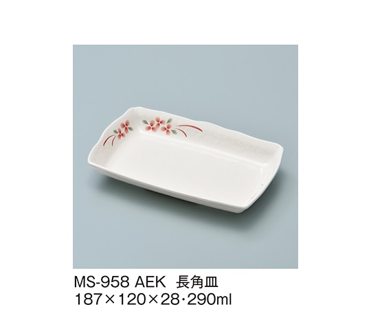 三信化工 長角皿 赤絵小花 MS-958_AEK 1個（ご注文単位1個）【直送品】