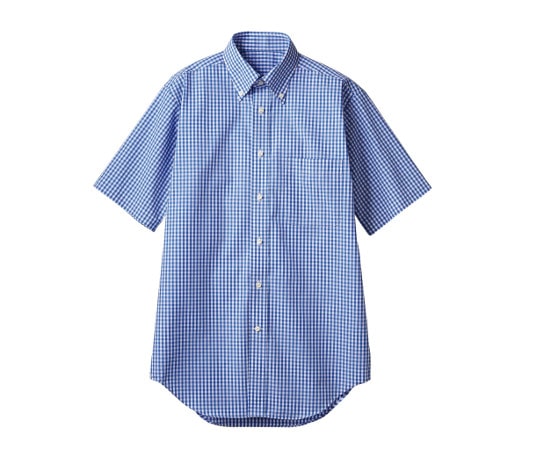 住商モンブラン シャツ 兼用 半袖 ブルーチェック 3L CM2504-4 1枚（ご注文単位1枚）【直送品】