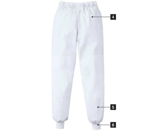 KAZEN スラックス(男女兼用) ホワイト LL KZN835-50 LL 1枚（ご注文単位1枚）【直送品】