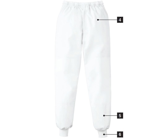 KAZEN スラックス(男女兼用) ホワイト S KZN839-90 S 1枚（ご注文単位1枚）【直送品】