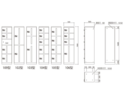 神栄ホームクリエイト カーゴボックス ダイヤル錠 ステンレス (構成:特小+特小+特小+中) SK-CBX-206 1個(ご注文単位1個)【直送品】