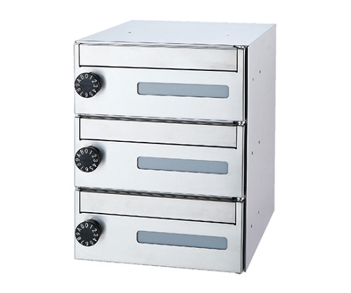 神栄ホームクリエイト 郵便受箱 前入前出型 3戸用 大型ダイヤル錠 SMP-19-3FF 1個(ご注文単位1個)【直送品】