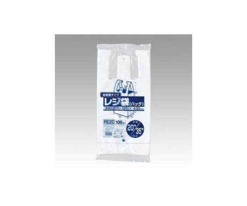 ジャパックス レジ袋省資源タイプ 乳白 RE20 1パック（ご注文単位1パック）【直送品】