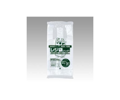 ジャパックス レジ袋省資源タイプ 無着色半透明 1パック(100枚入) RF20 1パック（ご注文単位1パック）【直送品】