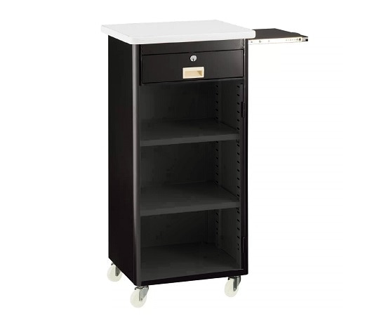 ストア・エキスプレス スチール製作業台 スライド棚付き 黒 扉無し 61-146-12-1 1台（ご注文単位1台）【直送品】