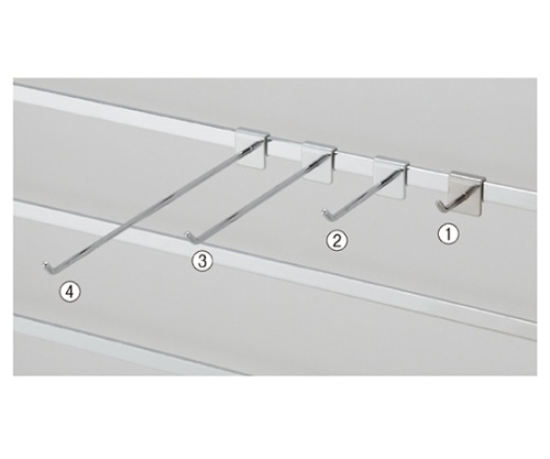 ストア・エキスプレス アクセサリーパネル用フック(軽量用) クロームメッキ L15cm 1セット(10本入) 61-148-13-4 1セット（ご注文単位1セット）【直送品】