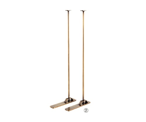 ストア・エキスプレス アクセサリーパネルラック用スタンドベース 片面用 左右 アンティークゴールド 61-654-86-3 1セット（ご注文単位1セット）【直送品】