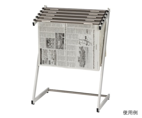 クラウン 新聞架 スチール製 ホワイトグレー CR-SN150-W 1個(ご注文単位1個)【直送品】