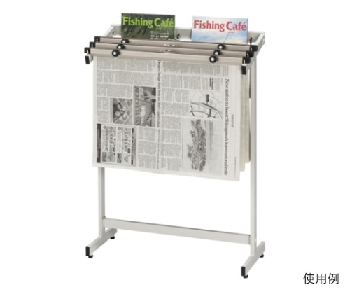 クラウン 新聞架 スチール製 ホワイトグレー CR-SN301-W 1個(ご注文単位1個)【直送品】