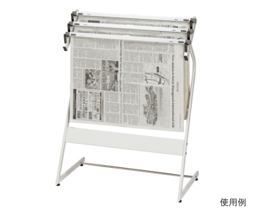 クラウン 新聞架 スチール製 ホワイトグレー CR-SN351-W 1個(ご注文単位1個)【直送品】