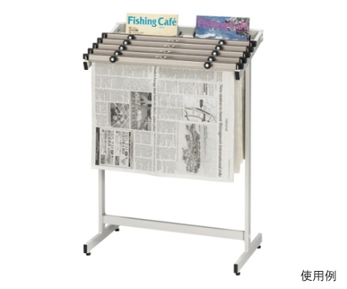 クラウン 新聞架 スチール製 ホワイトグレー CR-SN501-W 1個(ご注文単位1個)【直送品】