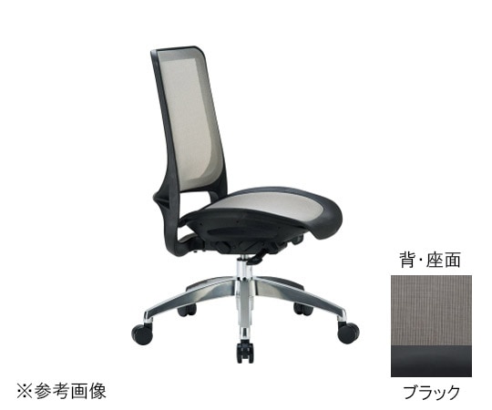 アイコ チェア ミドルバック肘なしタイプ フレーム:ブラック 座・背:ブラック MS-1645BK(M12)BK 1個(ご注文単位1個)【直送品】