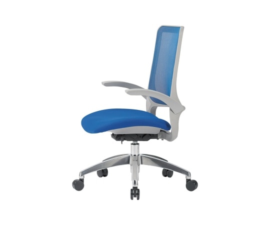 アイコ チェア ミドルバック肘付きタイプ(座面全面布張り) フレーム:グレー 座・背:ブルー MS-1695GR(F12)BU 1個(ご注文単位1個)【直送品】