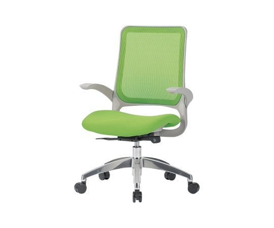 アイコ チェア ミドルバック肘付きタイプ(座面全面布張り) フレーム:グレー 座・背:グリーン MS-1695GR(F12)GN 1個(ご注文単位1個)【直送品】