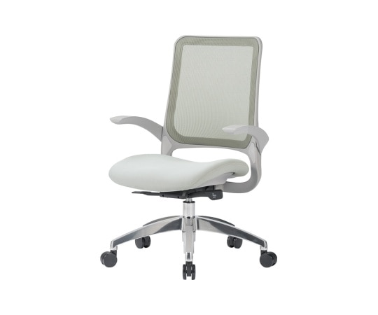 アイコ チェア ミドルバック肘付きタイプ(座面全面布張り) フレーム:グレー 座・背:グレー MS-1695GR(F12)GR 1個(ご注文単位1個)【直送品】