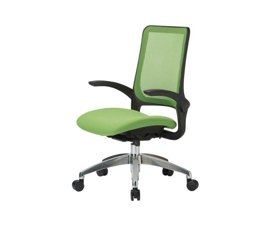 アイコ チェア ミドルバック肘付きタイプ(座面全面布張り) フレーム:ブラック 座・背:グリーン MS-1695BK(F12)GN 1個(ご注文単位1個)【直送品】