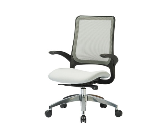 アイコ チェア ミドルバック肘付きタイプ(座面全面布張り) フレーム:ブラック 座・背:グレー MS-1695BK(F12)GR 1個(ご注文単位1個)【直送品】