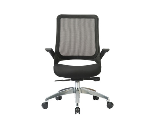 アイコ チェア ミドルバック肘付きタイプ(座面全面布張り) フレーム:ブラック 座・背:ブラック MS-1695BK(F12)BK 1個(ご注文単位1個)【直送品】