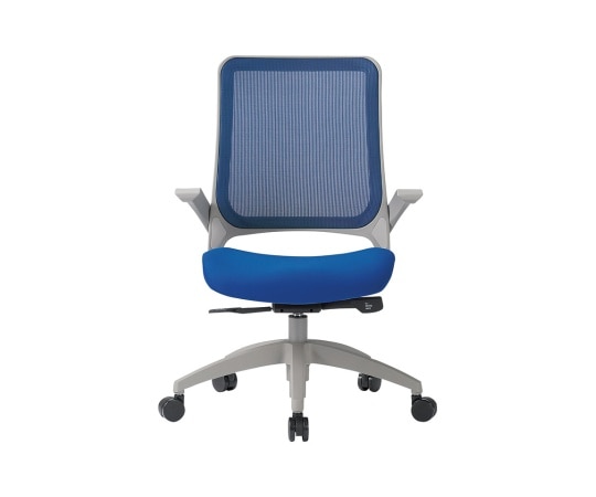 アイコ チェア ミドルバック肘付きタイプ フレーム:グレー 座・背:ブルー MS-1615GR(F12)BU 1個(ご注文単位1個)【直送品】