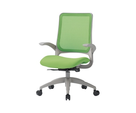 アイコ チェア ミドルバック肘付きタイプ フレーム:グレー 座・背:グリーン MS-1615GR(F12)GN 1個(ご注文単位1個)【直送品】