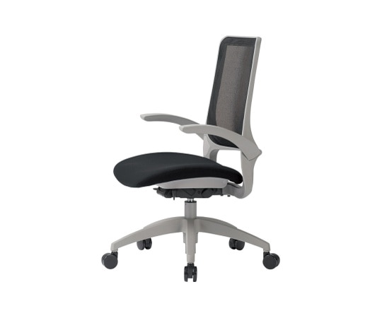 アイコ チェア ミドルバック肘付きタイプ フレーム:グレー 座・背:ブラック MS-1615GR(F12)BK 1個(ご注文単位1個)【直送品】