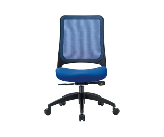 アイコ チェア ミドルバック肘なしタイプ フレーム:ブラック 座・背:ブルー MS-1605BK(F12)BU 1個(ご注文単位1個)【直送品】