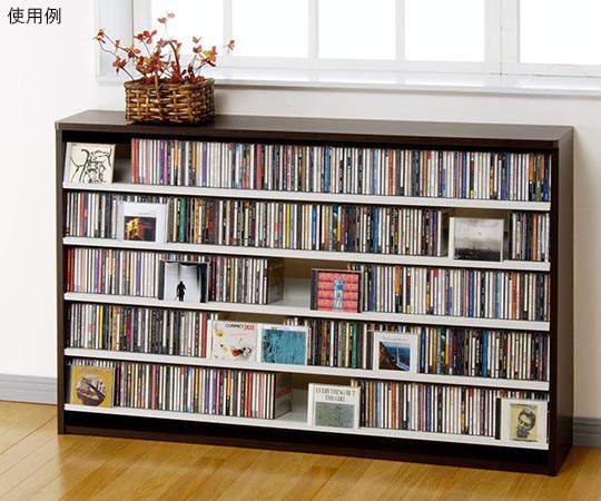 オークス CDストッカー 139.2×26.5×87cm ダーク CS695L-D 1個（ご注文単位1個）【直送品】