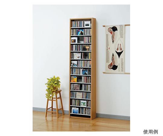 オークス CDストッカー 48.5×26.5×197.5cm ナチュラル CS540-N 1個（ご注文単位1個）【直送品】