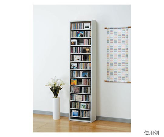 オークス CDストッカー 48.5×26.5×197.5cm ホワイト CS540-W 1個（ご注文単位1個）【直送品】