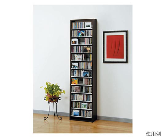オークス CDストッカー 48.5×26.5×197.5cm ダーク CS540-D 1個（ご注文単位1個）【直送品】