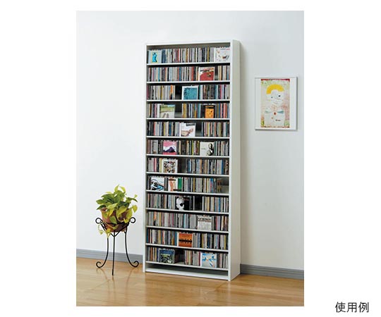 オークス CDストッカー 80×26.5×197.5cm ホワイト CS924-W 1個（ご注文単位1個）【直送品】