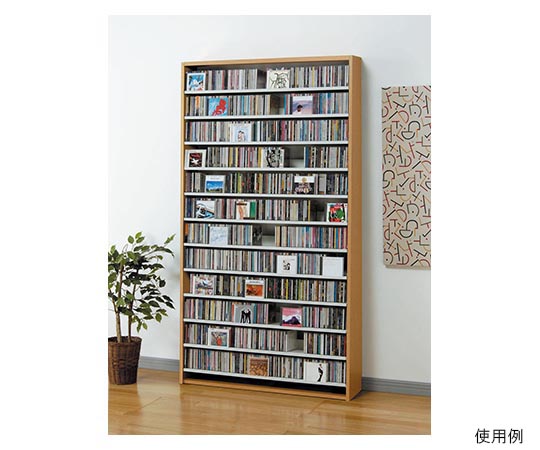 オークス CDストッカー 109×26.5×197.5cm ナチュラル CS1284-N 1個（ご注文単位1個）【直送品】