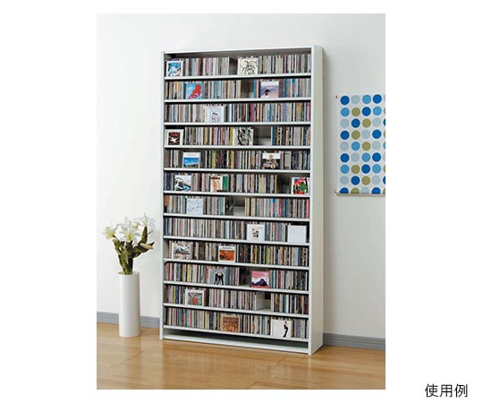 オークス CDストッカー 109×26.5×197.5cm ホワイト CS1284-W 1個（ご注文単位1個）【直送品】