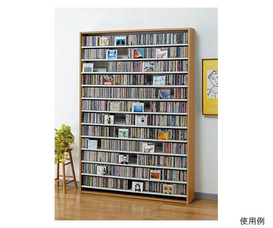 オークス CDストッカー 139×26.5×197.5cm ナチュラル CS1668-N 1個（ご注文単位1個）【直送品】