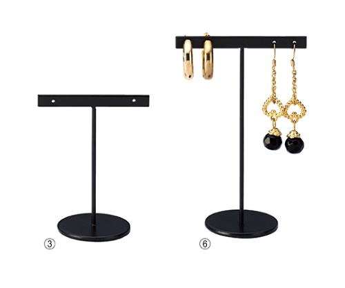 ストア・エキスプレス アクセサリーミニスタンド T字型 大 ブラック 61-151-9-6 1個（ご注文単位1個）【直送品】