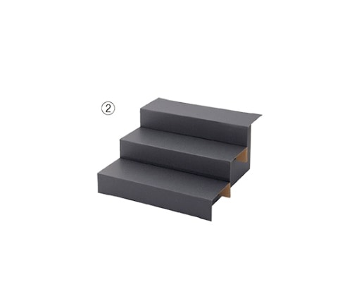 ストア・エキスプレス 紙製ヒナ段 黒 3段 1セット(3個入) 61-169-16-2 1セット（ご注文単位1セット）【直送品】