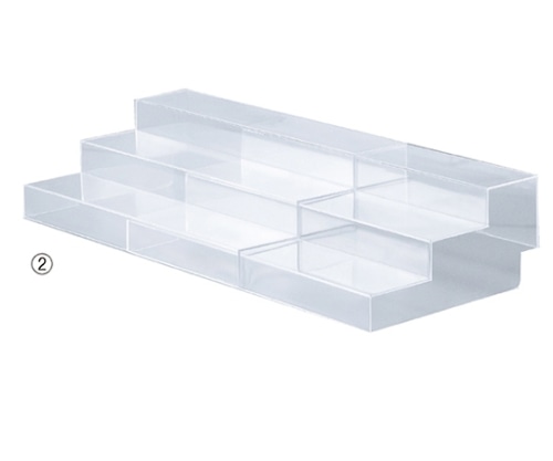 ストア・エキスプレス スライド式ディスプレイ クリア 2段 61-169-19-1 1個（ご注文単位1個）【直送品】