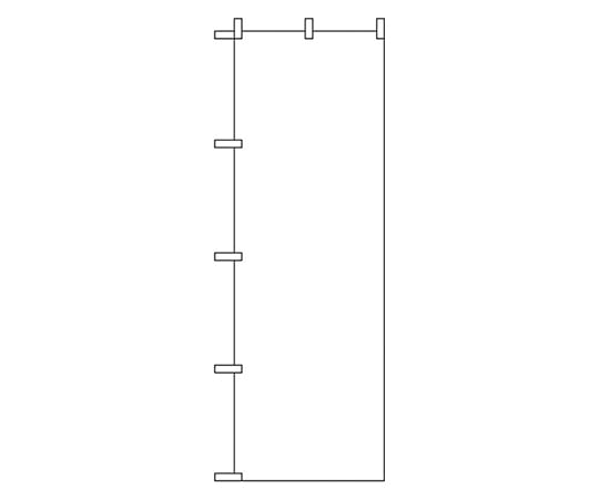 のぼり屋工房 無地 白 のぼり 2454 1枚（ご注文単位1枚）【直送品】