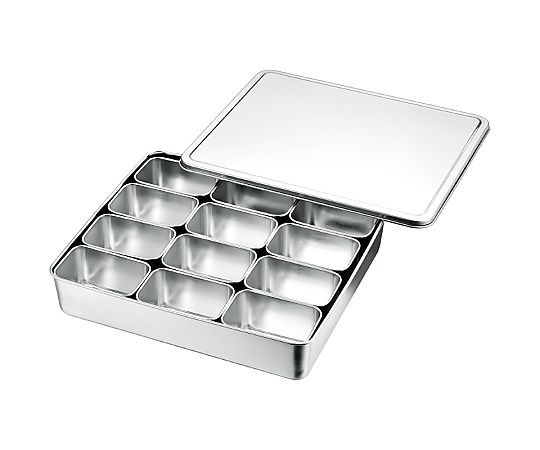 赤川器物製作所 AG 18-8 ミニ調味料入バット 12ヶ入角  1個（ご注文単位1個）【直送品】