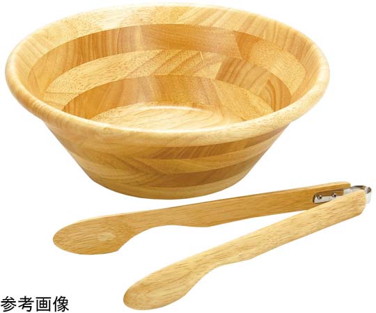 ヤマコー サラダボウル&トング 30cmセット ナチュラル #80546 1セット（ご注文単位1セット）【直送品】