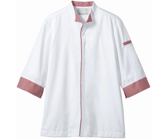 住商モンブラン 調理コート 兼用 7分袖 白/ワインチェック 袖ネット付 S 2-688 S 1枚（ご注文単位1枚）【直送品】