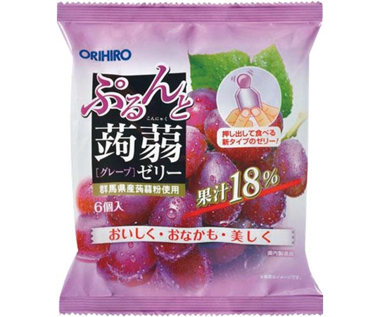 オリヒロプランデュ ぷるんと蒟蒻ゼリーパウチ グレープ6個 60816002 1袋※軽（ご注文単位1袋）【直送品】