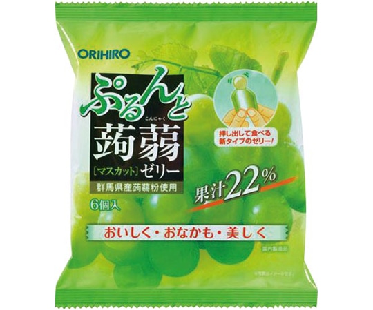 オリヒロプランデュ ぷるんと蒟蒻ゼリーパウチ マスカット6個 60816009 1袋※軽（ご注文単位1袋）【直送品】